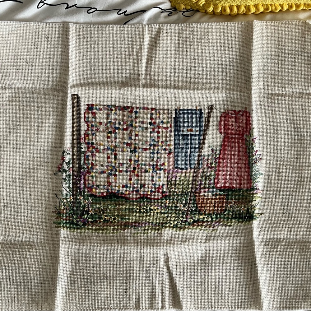 Laundry Scene Cross Stitch
